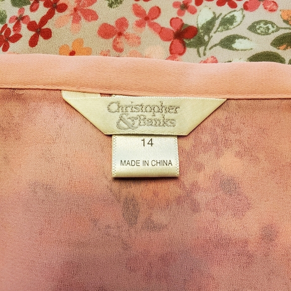 Vtg Christopher & Banks Women’s Size 14 Midi Skirt Flowy Chiffon 90s Cottagecore - Picture 6 of 6